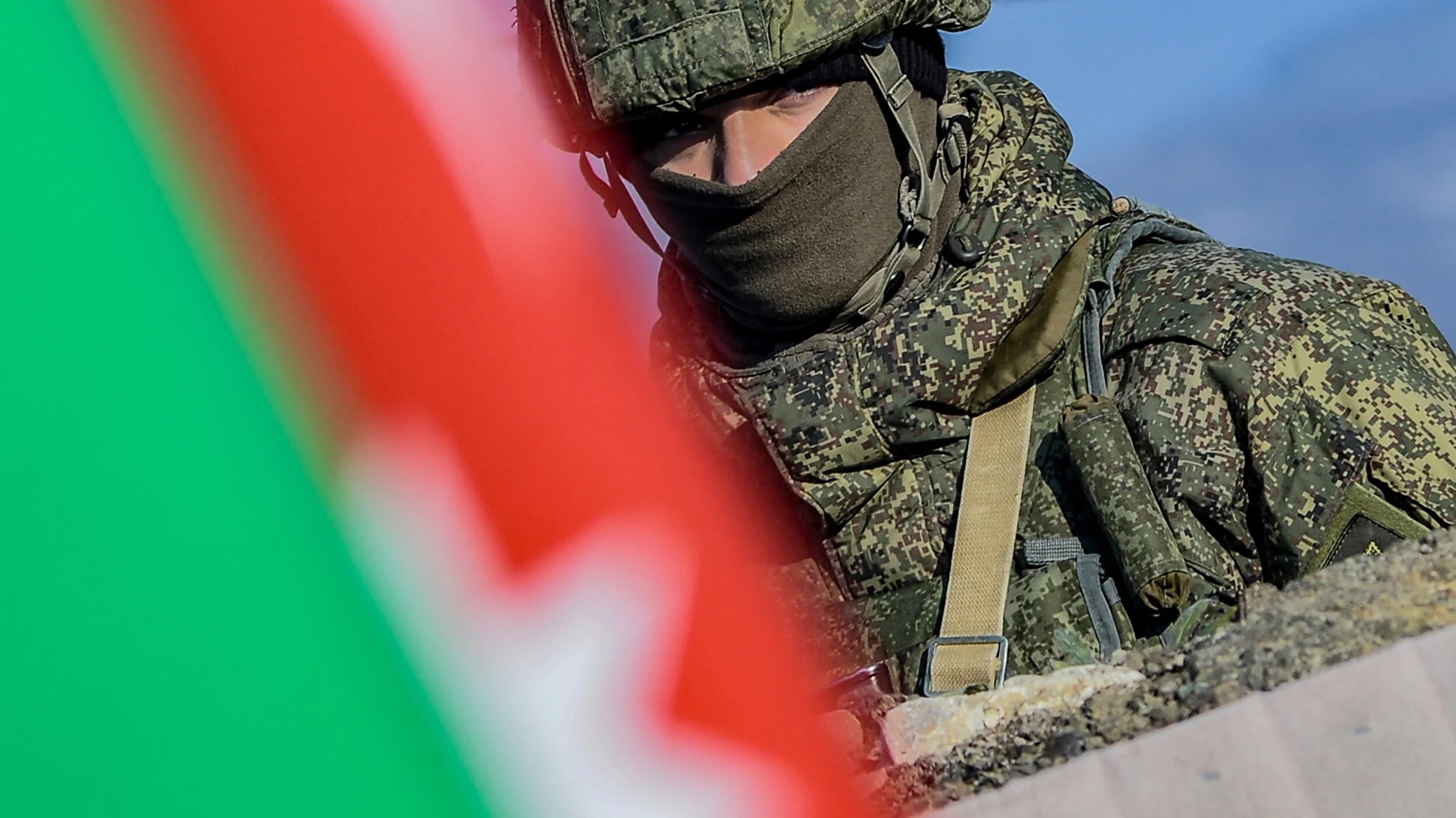 Russian peacekeepers are seen deployed at the Lachin corridor in the breakaway Nagorno-Karabakh region on 26 December 2022 (AFP)