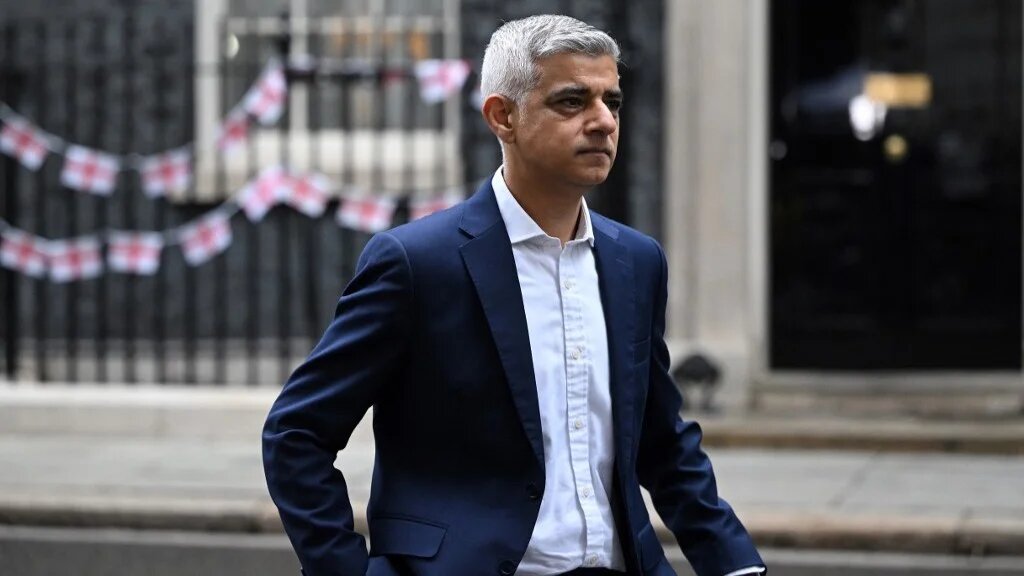 London mayor Sadiq Khan leaves after the first roundtable meeting between Britain's prime minister and regional English mayors at 10 Downing Street in London on July 9, 2024