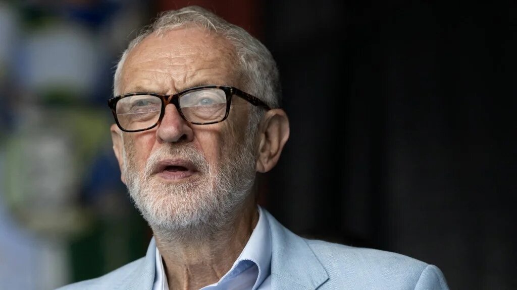 Jeremy Corbyn attends the 138th Durham Miners' Gala in Durham, northeast England on July 13, 2024 (AFP)