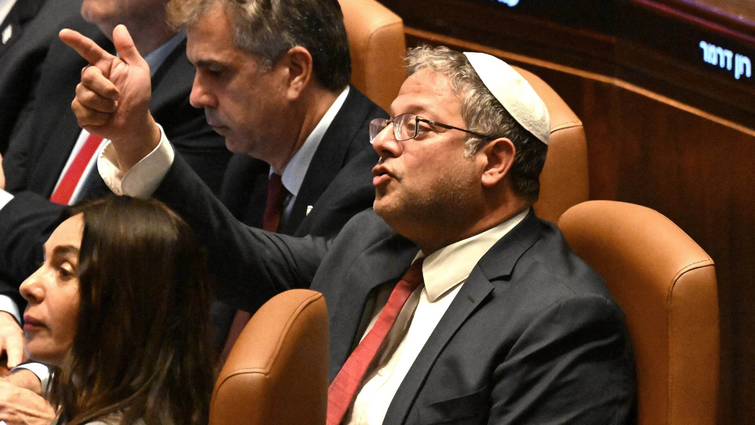 Israel's Minister of National Security Itamar Ben Gvir attends the opening of the 25th Parliament session in Jerusalem on 28 October, 2024 (AFP/Debbie Hill)