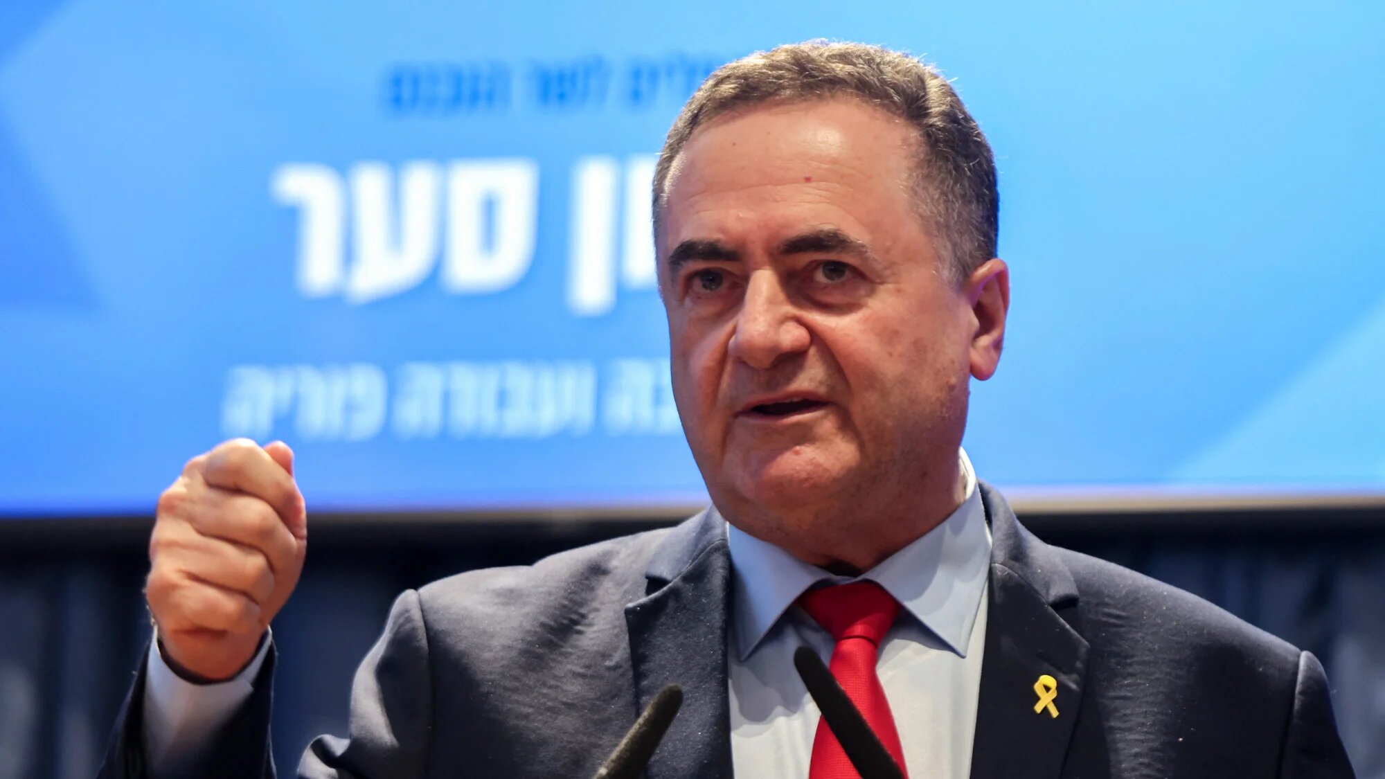 Israel's Defence Minister Israel Katz pictured at the Ministry of Foreign Affairs in Jerusalem on 10 November 2024 (AFP/Menahem Kahana)