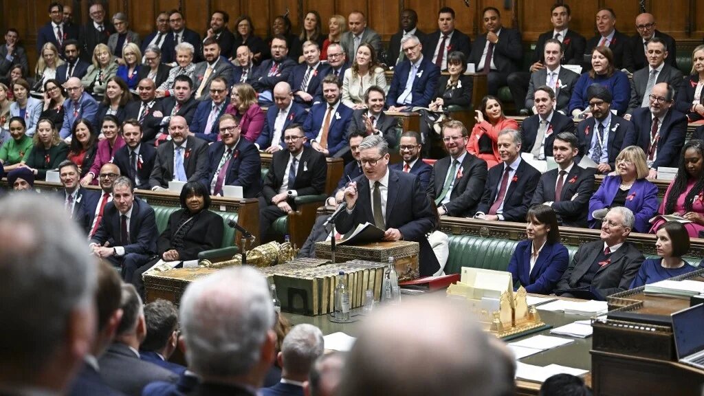 Britain's Prime Minister Keir Starmer speaking during Prime Minister's Questions (PMQ) session in the House of Commons, in central London on November 27, 2024 (AFP)