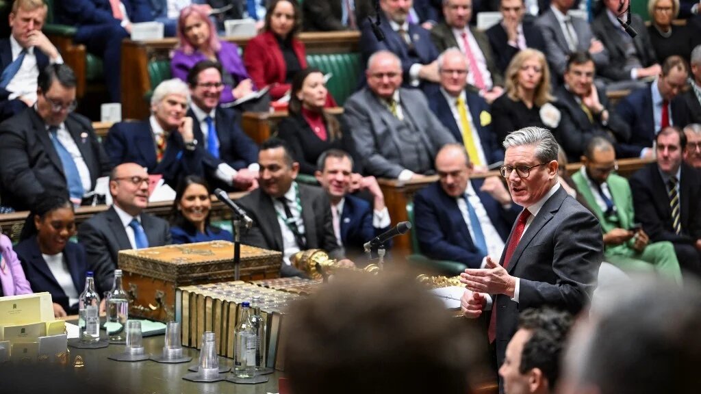 Britain's Prime Minister Keir Starmer speaking during the weekly session of Prime Minister's Questions (PMQs) at the House of Commons in London on 29 January (AFP)