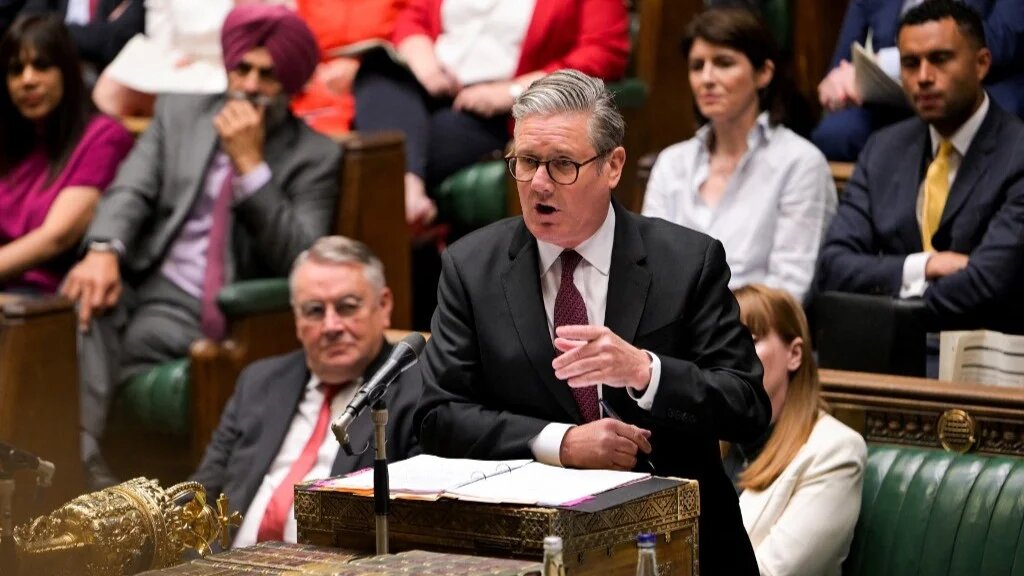 Britain's Prime Minister Keir Starmer speaking during Prime Minister's Questions (PMQ) session in the House of Commons, in central London, on 14 May