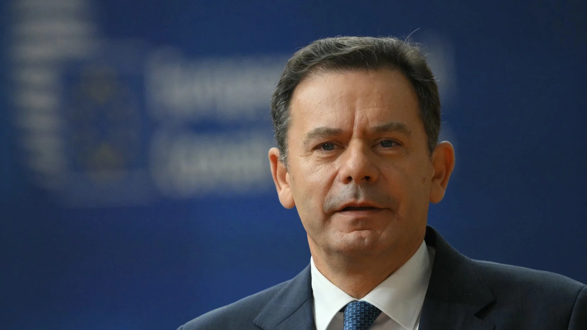 Portugal's Prime Minister Luis Montenegro arrives to attend the European Council in Brussels on 26 June 2025 (AFP/Nicolas Tucat)