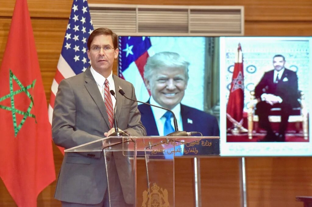 Le secrétaire américain à la Défense, Mark Esper, à Rabat le 2 octobre 2020 (AFP)