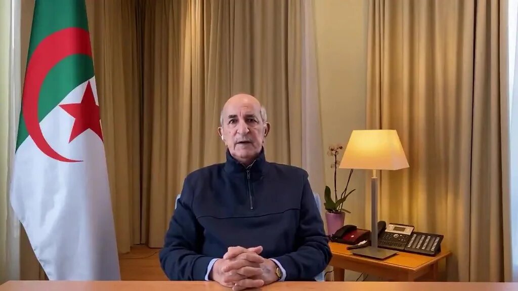 Abdelmadjid Tebboune, le 13 décembre 2020, dans un clip vidéo publié sur son compte Twitter (AFP)