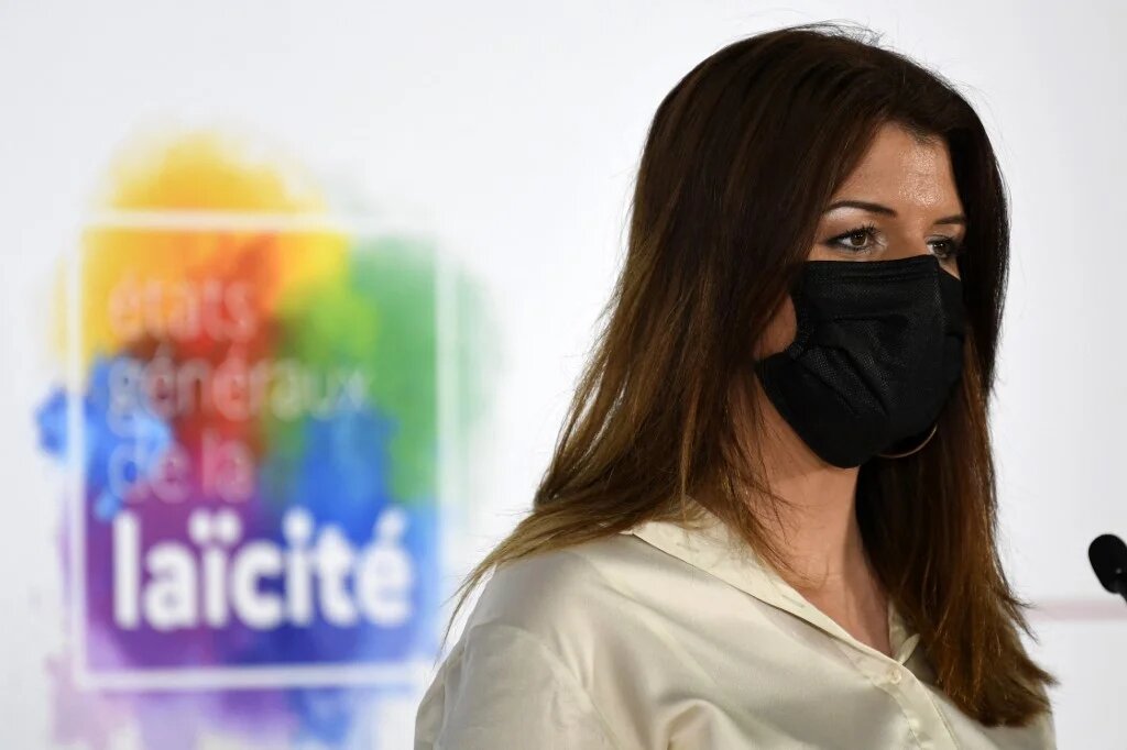Pour Marlène Schiappa, les « états généraux de la laïcité » sont l’occasion de « faire vivre la laïcité partout sur le territoire, d’en faire la pédagogie et de lutter contre les fake news » (AFP)