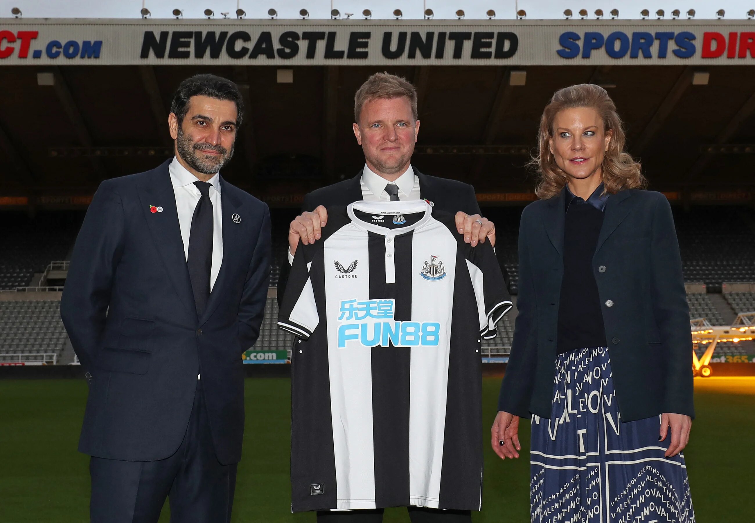 Amanda Staveley, Mehrdad Ghodoussi and Eddie Howe
