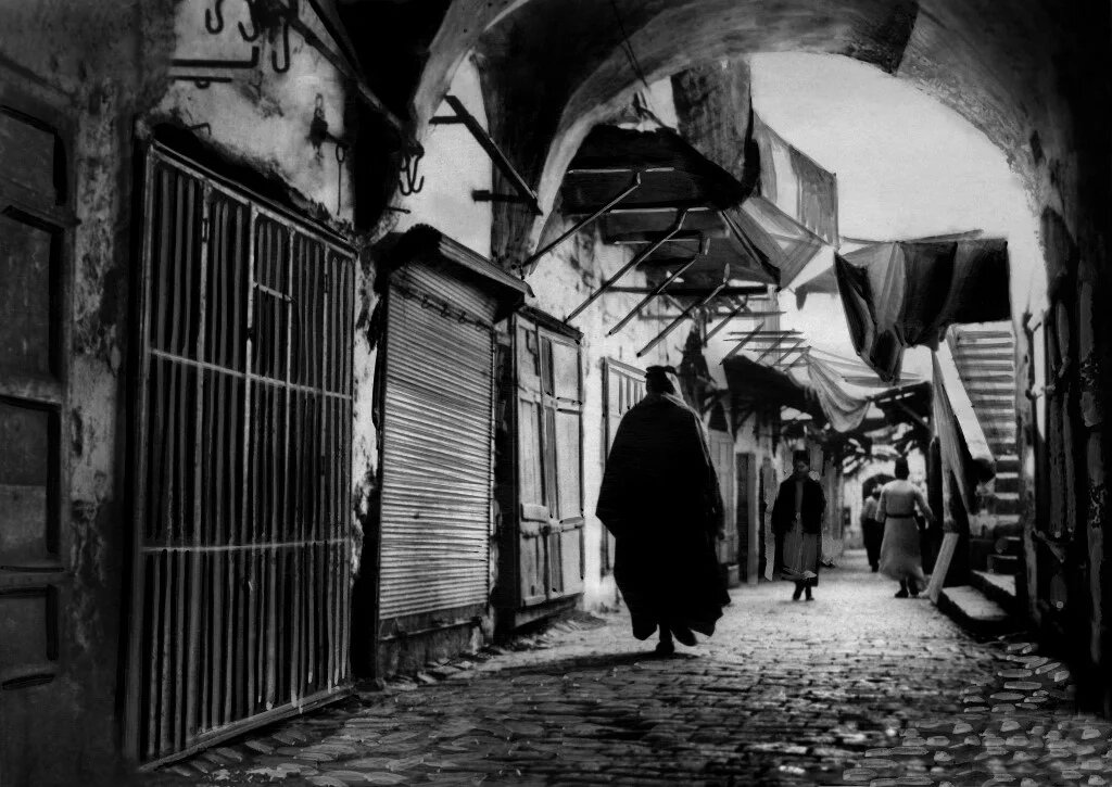 An undated picture, probably taken in the 1930s, shows a street scene in the Old City of Jerusalem. (AFP)