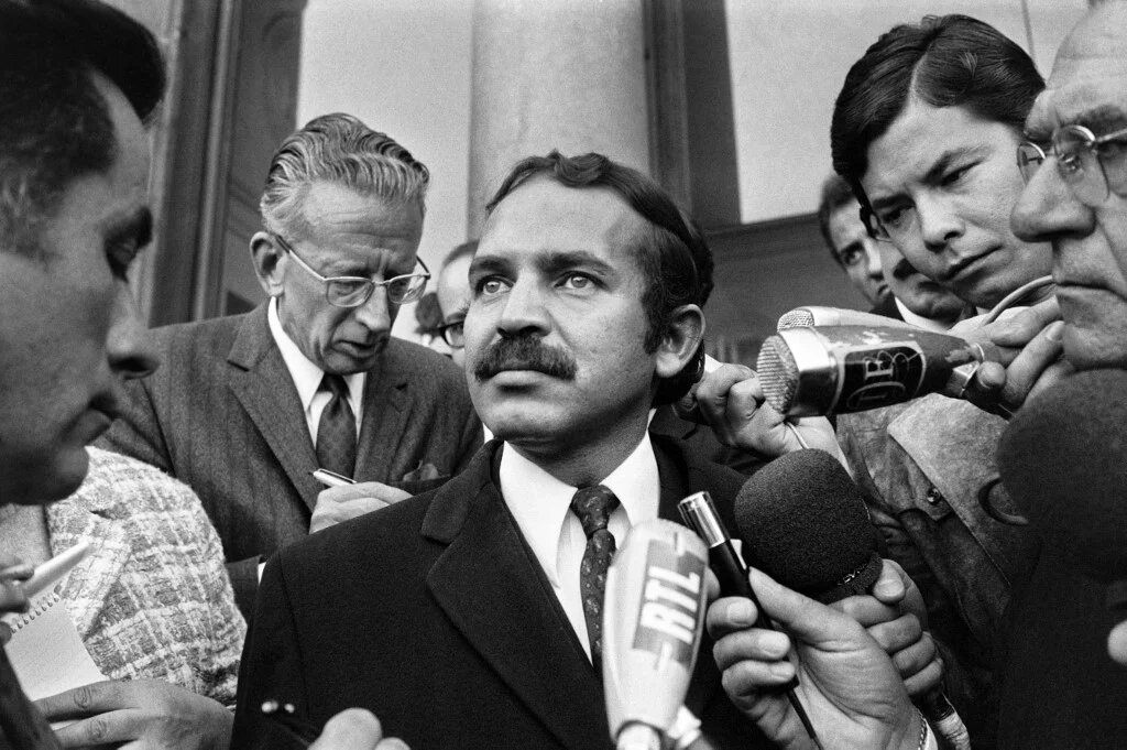 Abdelaziz Bouteflika après une rencontre avec le président français Georges Pompidou, à Paris, le 18 septembre 1970 (AFP)