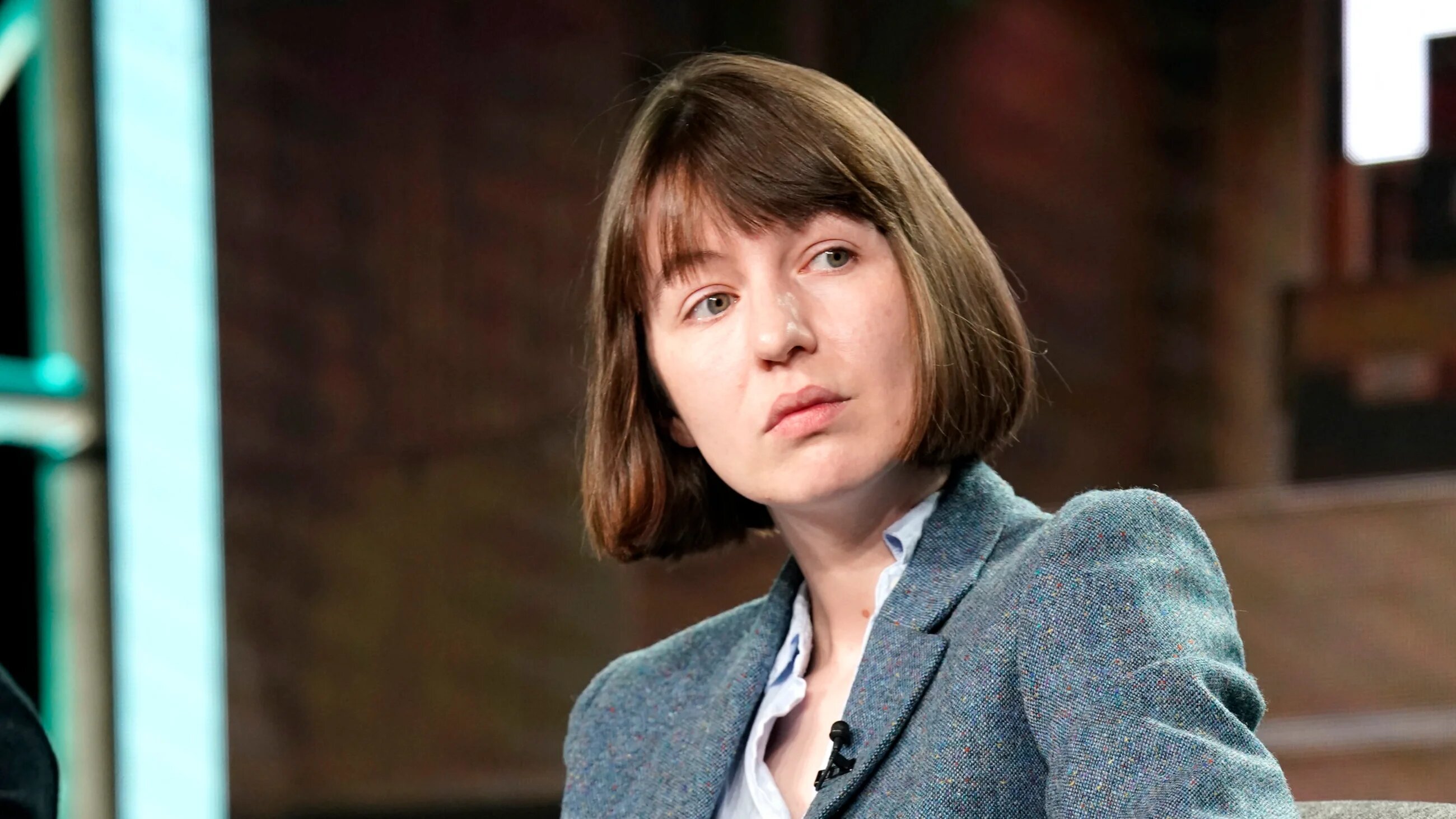 Sally Rooney speaks onstage during the Hulu Panel in Pasadena, California, on January 17, 2020 (Erik Voake/AFP)