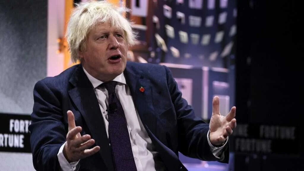 Boris Johnson speaks onstage at the Fortune Global Forum on November 11, 2024 in New York City 