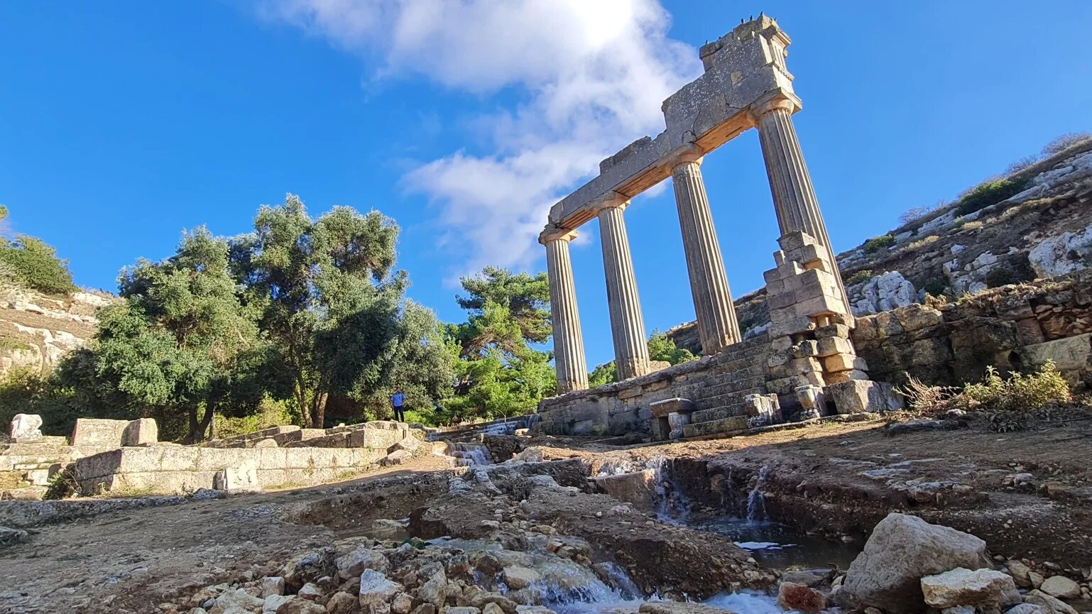 Waters can be seen running though Cyrene four days after Storm Daniel (MEE/Mohammed Mhawach)
