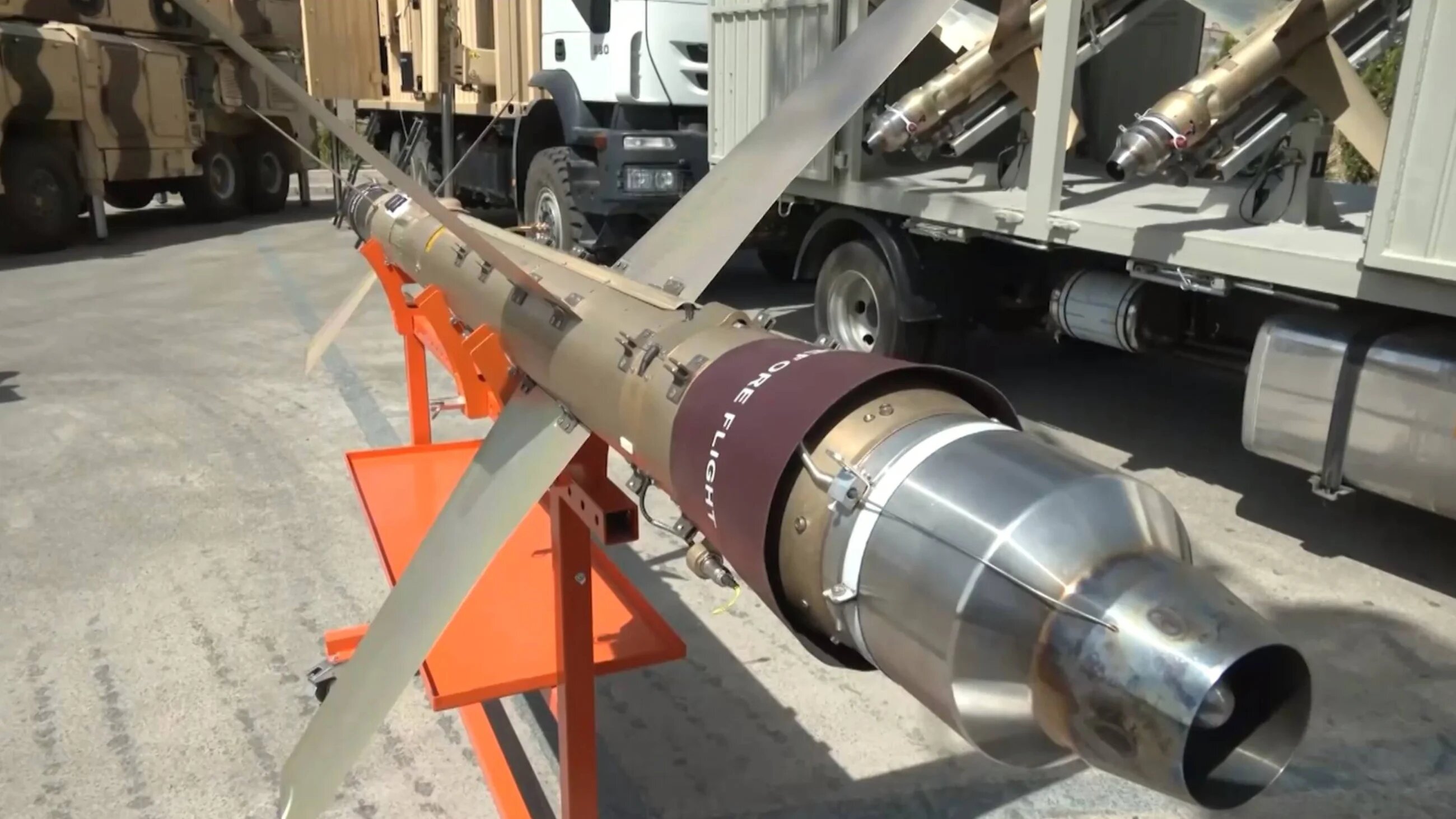 An undated image shared by Iranian media on X purportedly shows an Iranian 358 loitering missile (X)