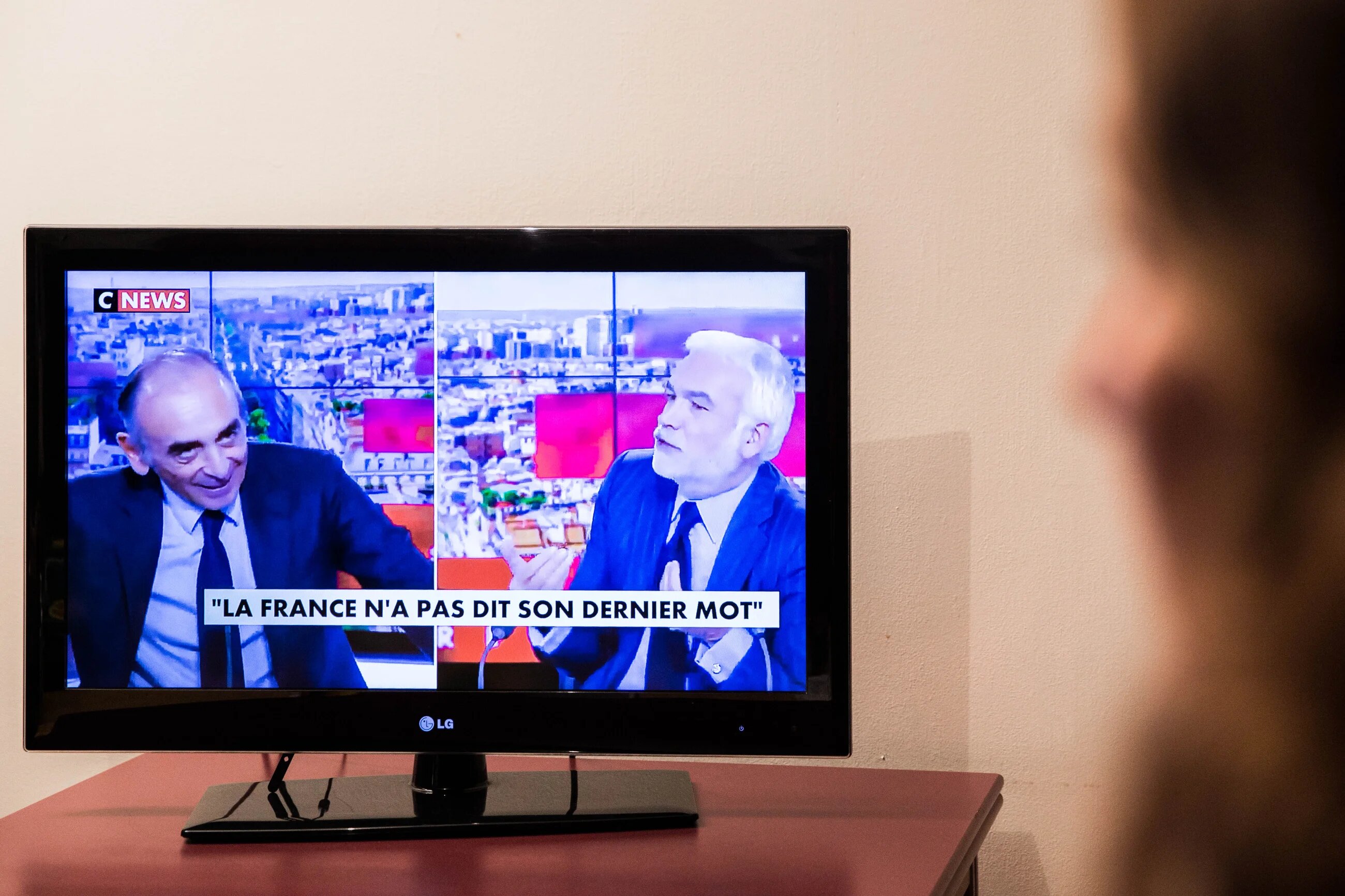 CNews has been a vital platform for far-right figures such as former presidential candidate Eric Zemmour (left) (MEE/Samia Lokmane)