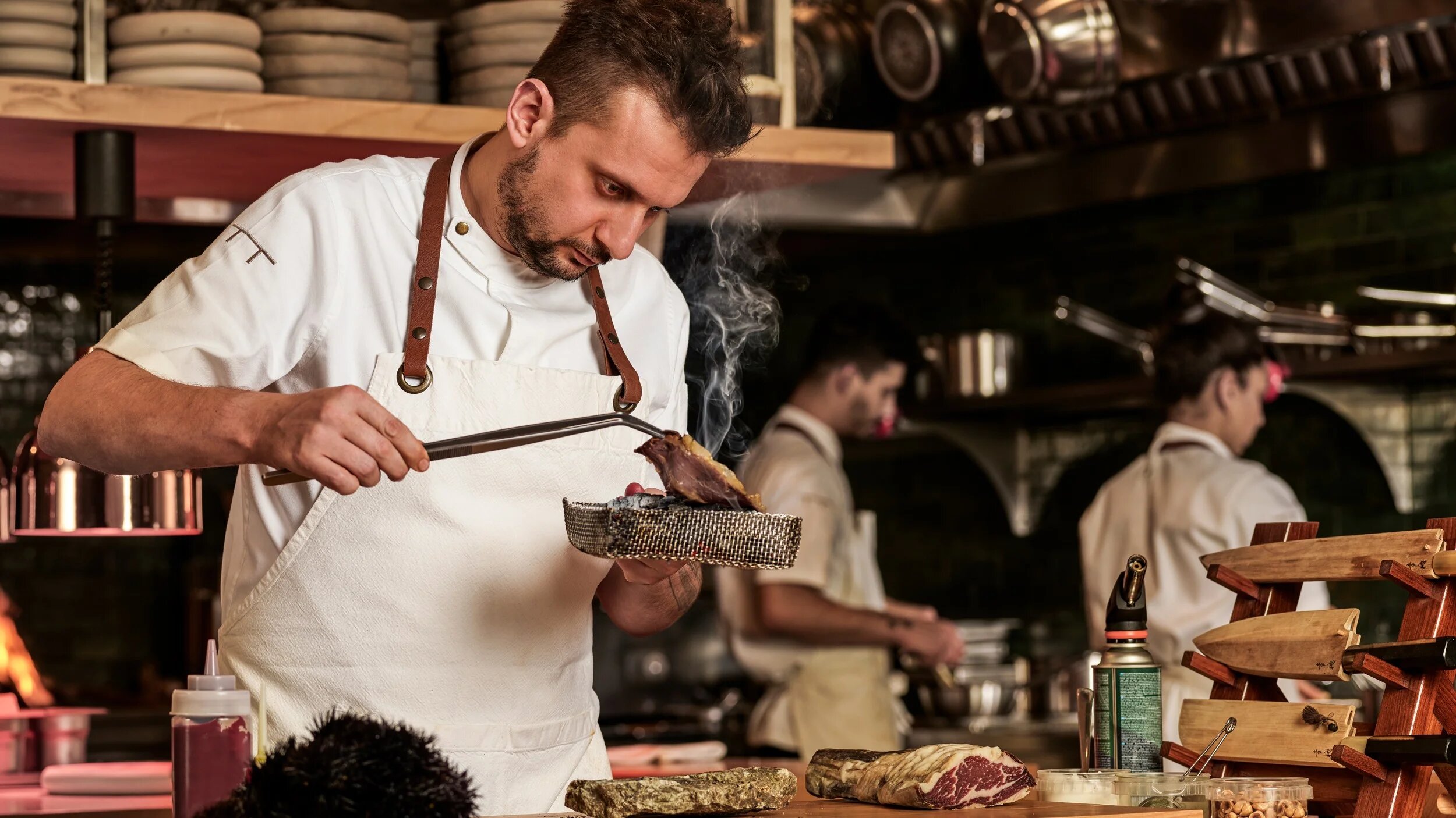 Chef Fatih Tutak is seen in the kitchen in Istanbul (Supplied/Ibrahim Özbunar)