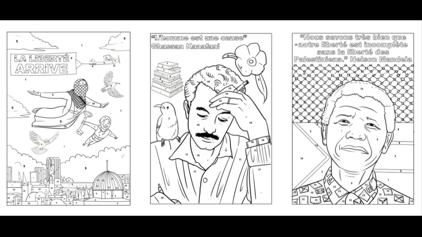 Social Bandit Media, publisher of children's colouring book 'From the River to the Sea', said they made the French-language version of the book available for free download online, arguing that there is no formal ban on its sale or distribution (Social Bandit Media)