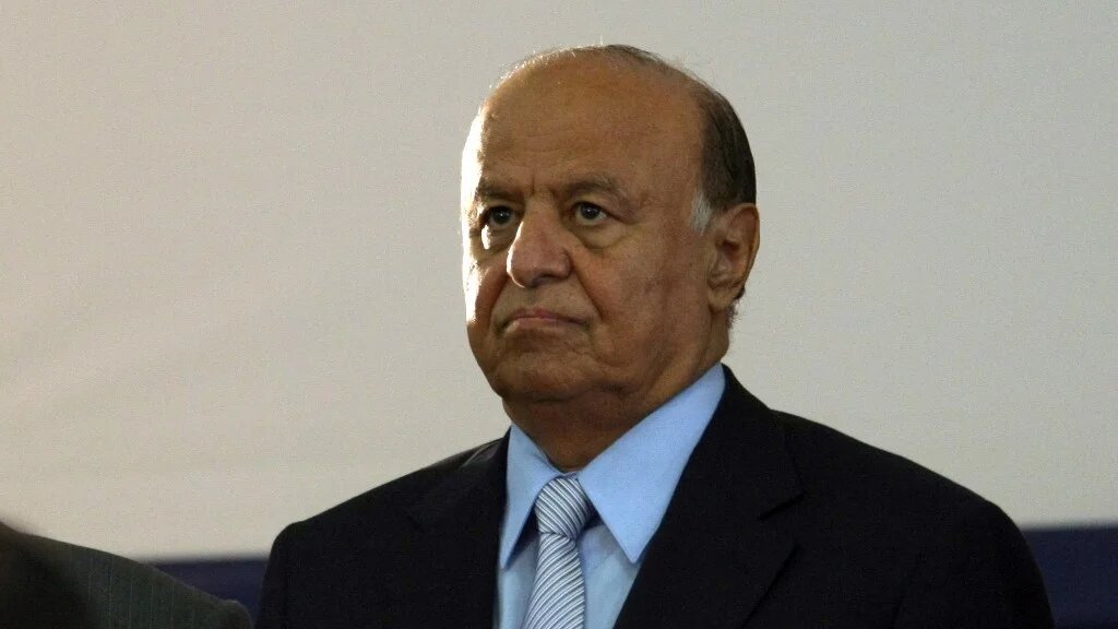 Yemen's then Vice President Abd Rabbuh Mansur Hadi, then the country's acting leader, looks on during the inauguration ceremony for his presidential election campaign, in Sanaa on 7 February 2012 (Mohammed Huwais/AFP)
