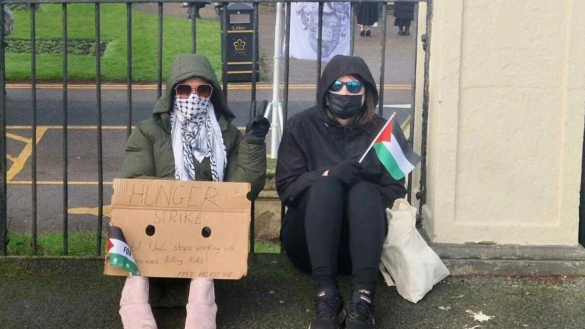 Students at the University of Leicester began their hunger strike on Wednesday (Leicester Action for Palestine)