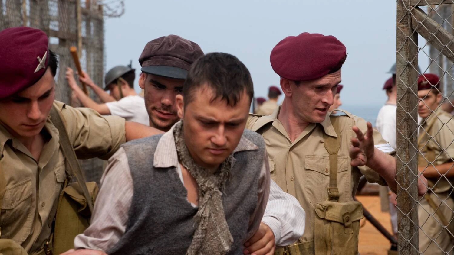 The Promise also shows scenes where Jewish refugees arriving in Palestine were herded into enclosures not much different from the camps they’d come from (Channel 4)