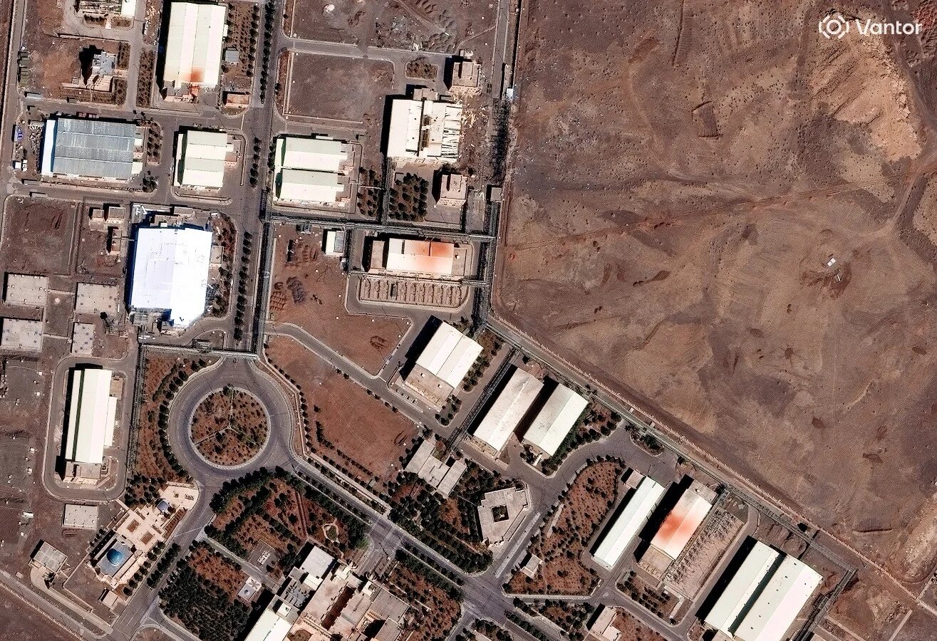 This handout satellite image courtesy of Vantor taken on March 1, 2026 and released on March 2, 2026 shows a view of the Natanz nuclear complex facility near Natanz, Isfahan province, Iran. Iran accused Israel and the United States on March 2 of having attacked its nuclear facility at Natanz, one of the main targets of the previous conflict between the three countries last June. Satellite image ©2026 (Vantor/AFP)