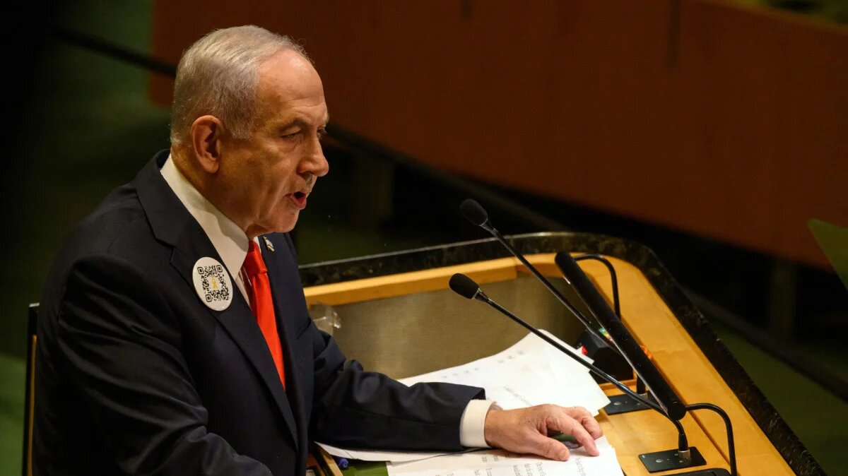 Prime Minister of Israel Benjamin Netanyahu speaks at the 80th session of the United Nations General Assembly (UNGA) on 26 September 2025 in New York City (Alexi J Rosenfeld/Getty Images/AFP)