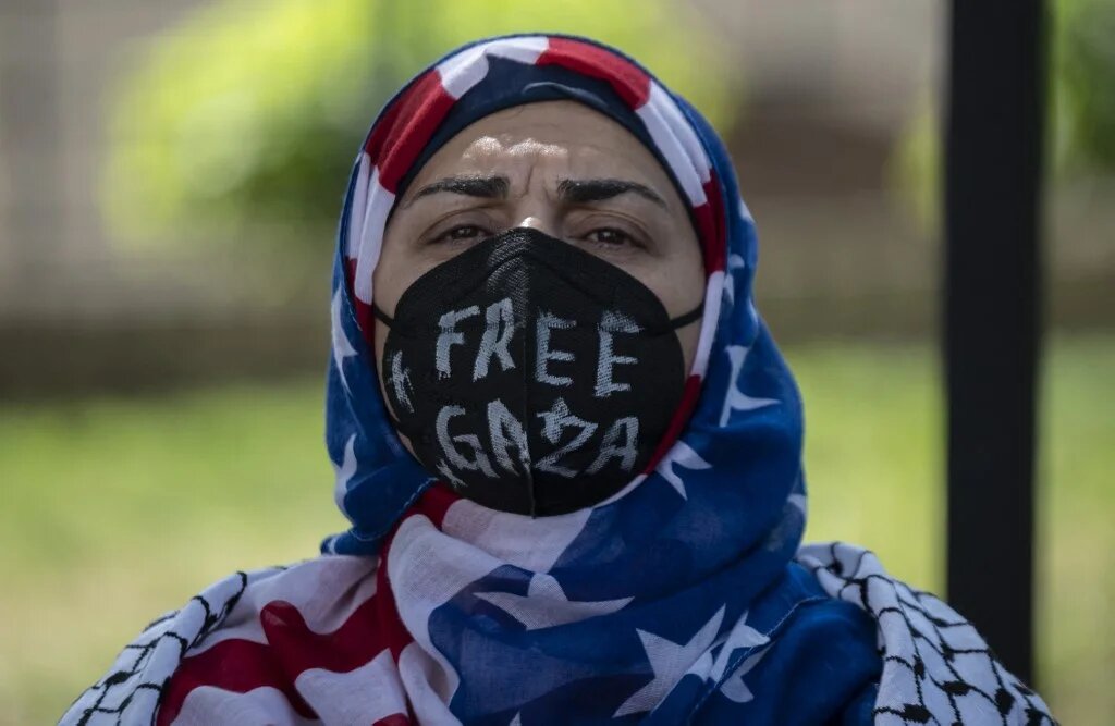 Supporters of Palestinians held a protest in front of the Israeli embassy in Washington, DC on 18 May (AFP/File photo)