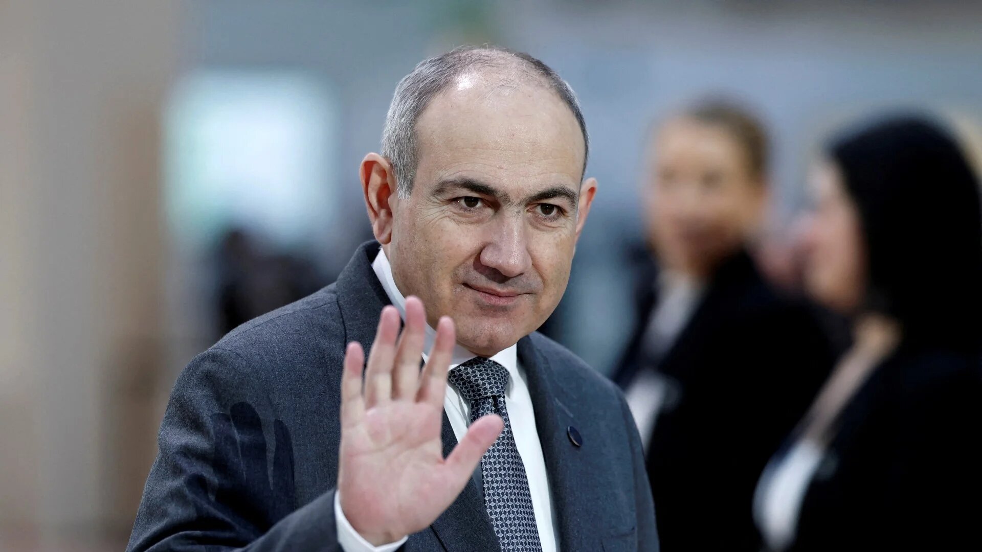 Armenia's Prime Minister Nikol Pashinyan waves as he arrives at the Artificial Intelligence (AI) Action Summit at the Grand Palais in Paris, France on 11 February (Reuters/Benoit Tessier/File Photo)