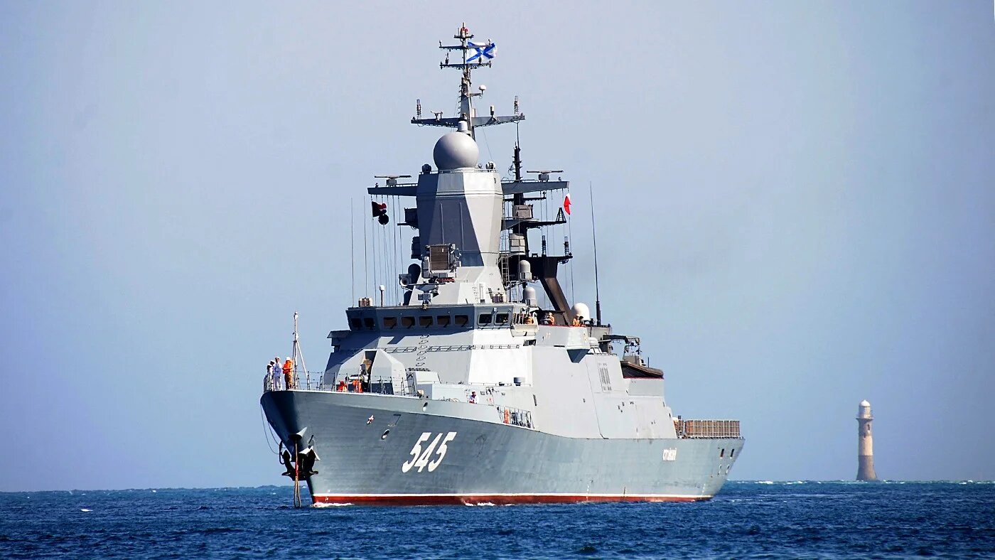 A Russian ship on the Red Sea off the coast of Port Sudan (AFP)