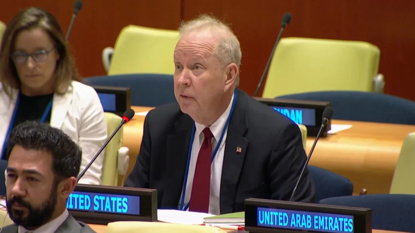 Reed Rubinstein addresses the Assembly of State Parties (ASP), the ICC's oversight body, in New York on Tuesday (Screengrab/ United Nations)