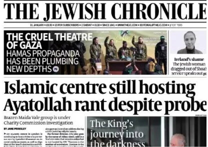 The 31 January edition of the Jewish Chronicle (Jewish Chronicle)