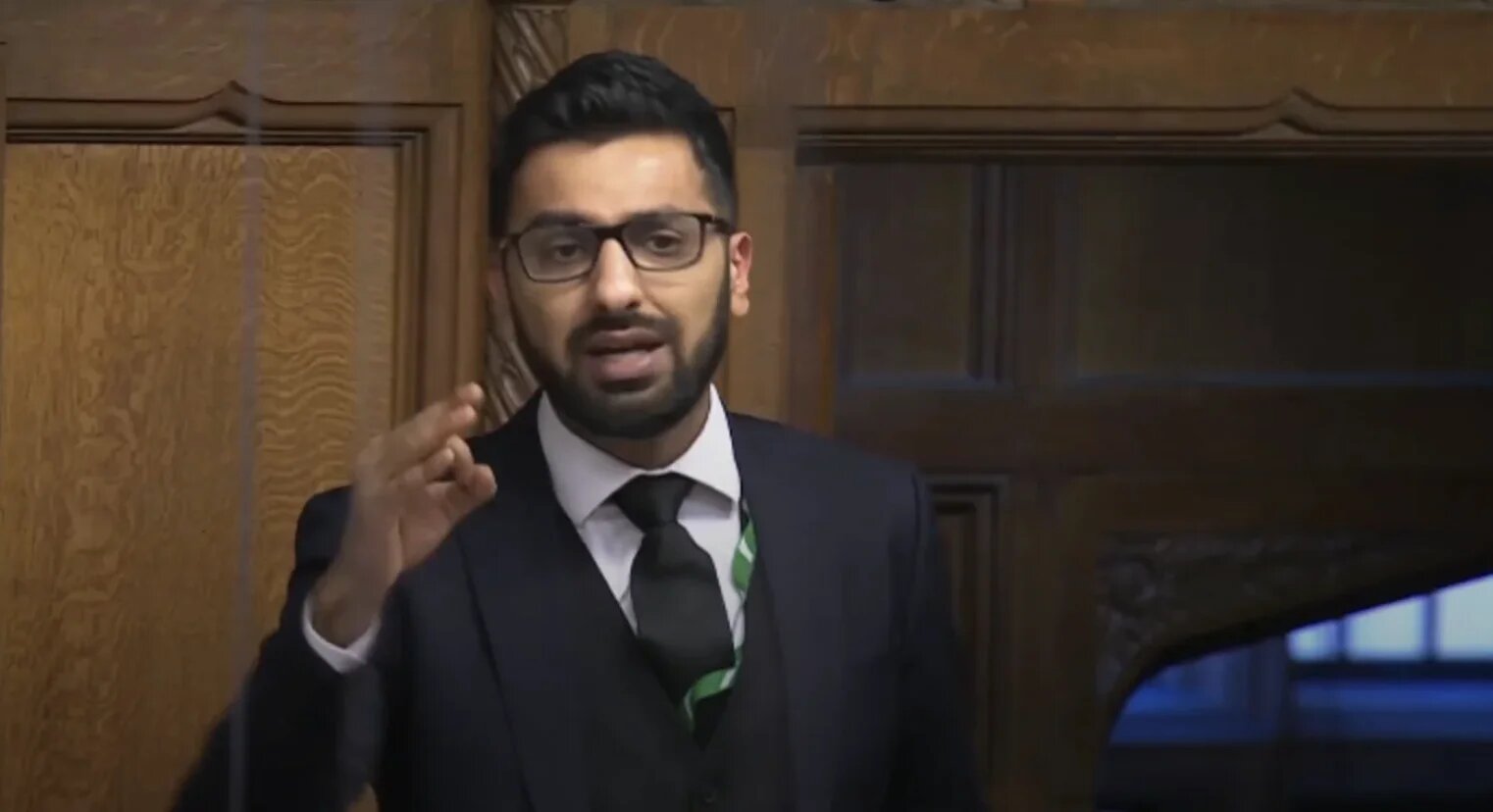 Adnan Hussain MP speaking in parliament on 29 November (Parliament/ Screengrab)