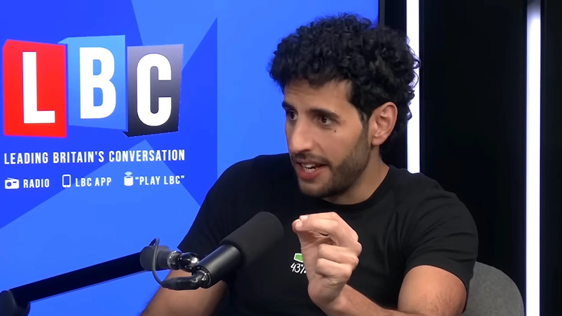 Nas Daily speaks during his LBC interview with Tom Swarbrick, 30 November 2025. Image source: LBC/YouTube