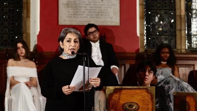 Susan Abulhawa speaks at the Oxford Union (X/Screengrab)