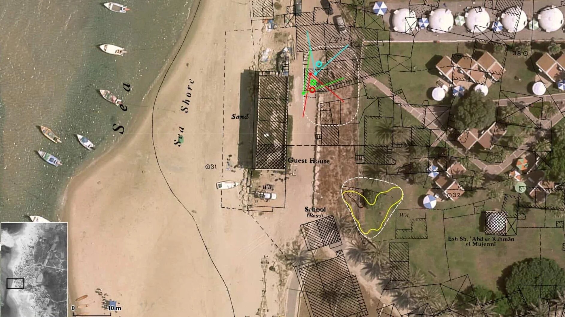 The site of one of possible mass graves in former Palestinian village of Tantura found in Forensic Architecture investigation (Forensic Architecture)