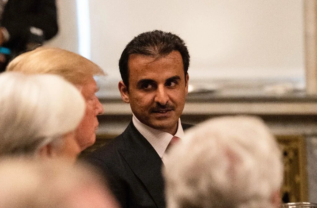 US President Donald Trump and Sheikh Tamim bin Hamad al-Thani