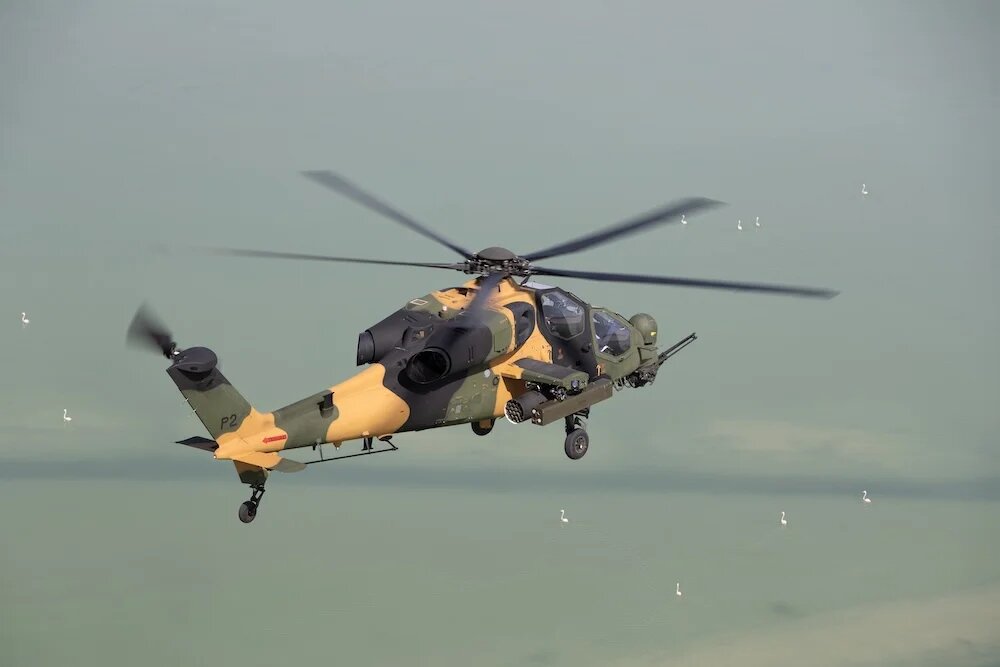 Produced by Turkish defense compony TAI, the T129 Atak helicopters are widely used by Turkish military (Handout)