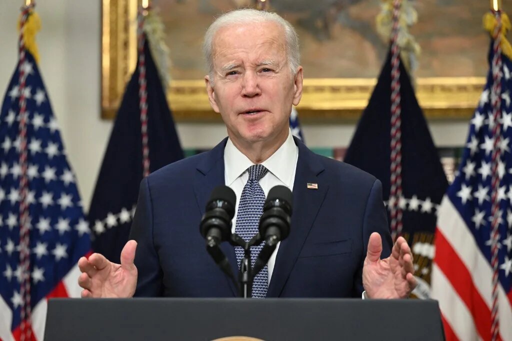 US President Joe Biden speaks about the US banking system on March 13, 2023 in the Roosevelt Room of the WHite House in Washington, DC. AFP