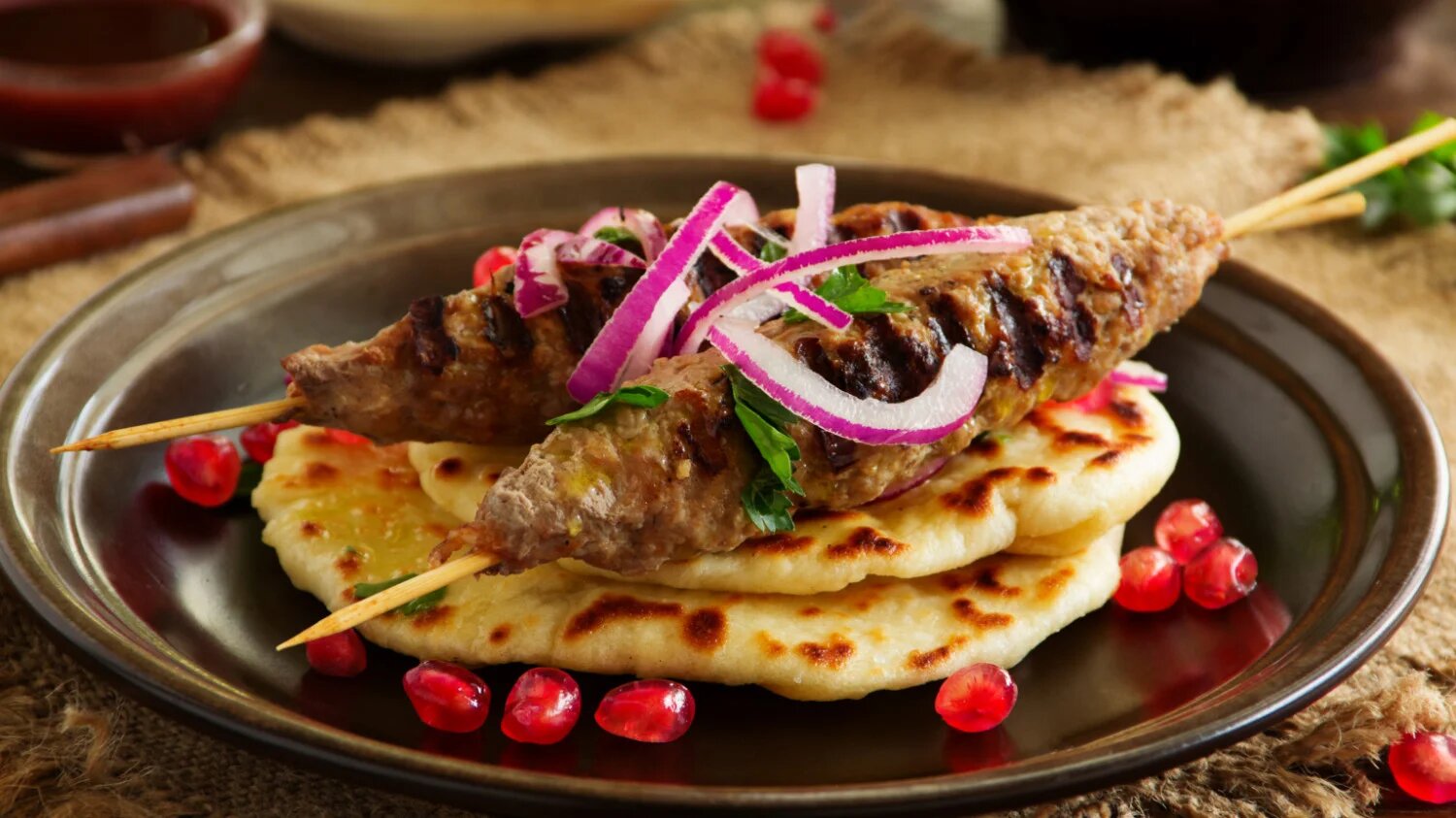 Lamb kebabs with homemade bread (Lesya Dolyk/Wikimedia Commons)