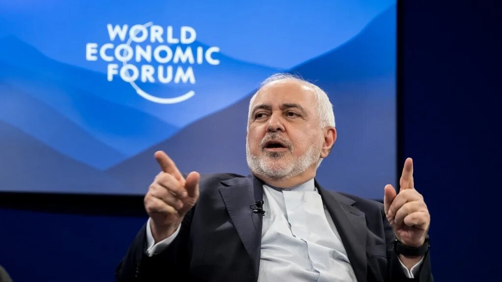 Mohammad Javad Zarif, Iran's vice president for strategic affairs, at the World Economic Forum annual meeting in Davos on 22 January 2025 (AFP/Fabrice Coffrini)