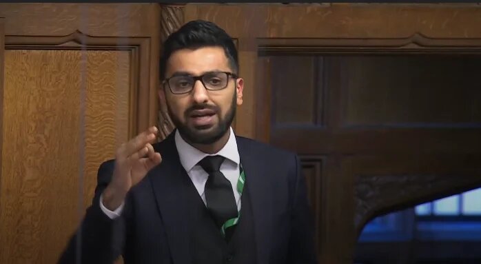 Adnan Hussain MP speaking in parliament on 29 November