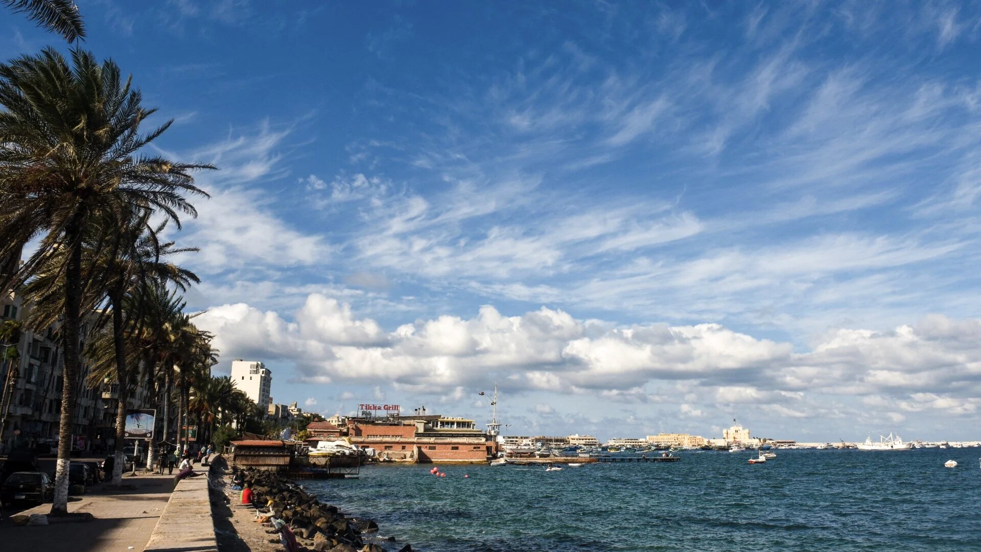 A picture taken on 14 November, 2016 shows the seafront in the Mediterranean port city of Alexandria in Egypt (Mohamed el-Shahed/AFP)
