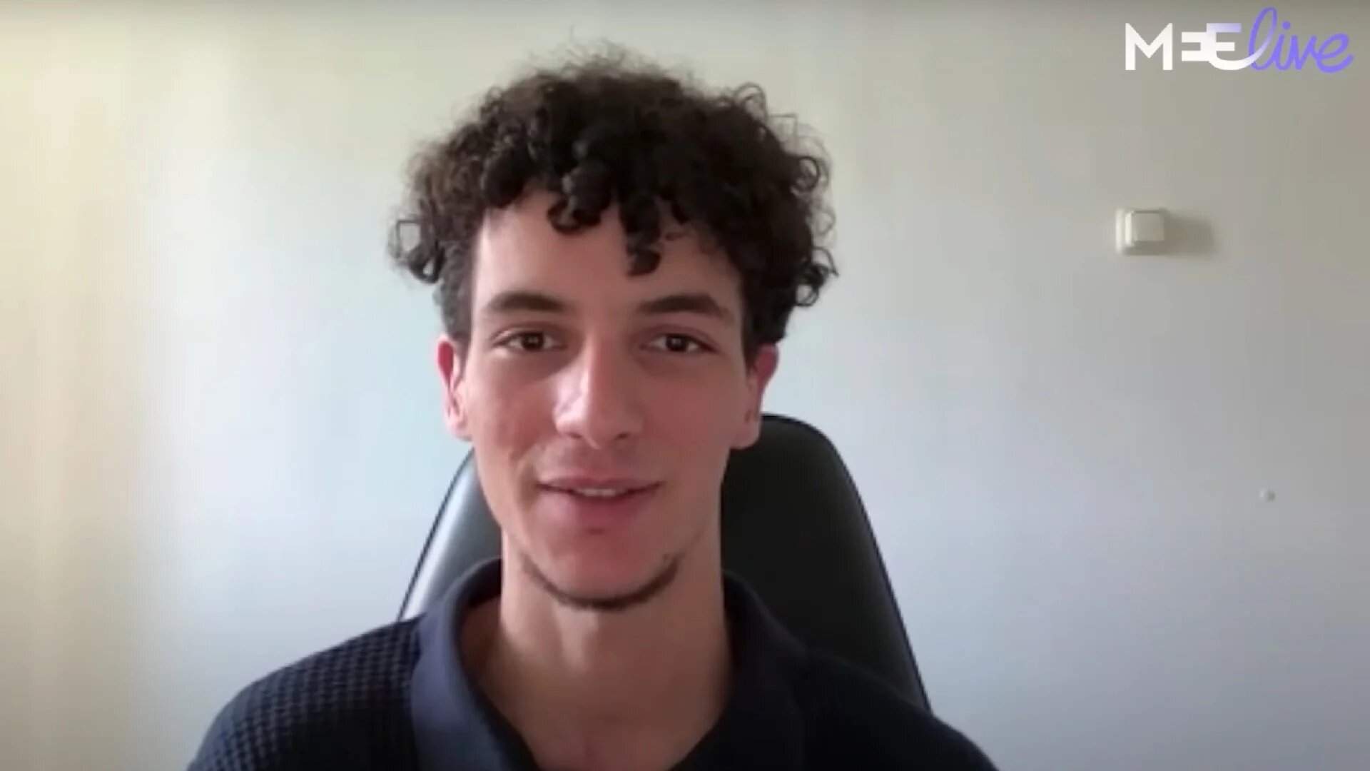 Egyptian activist Anas Habib, who staged a protest at Egypt’s embassy in The Hague, speaks to Middle East Eye (Screengrab/MEE Live)