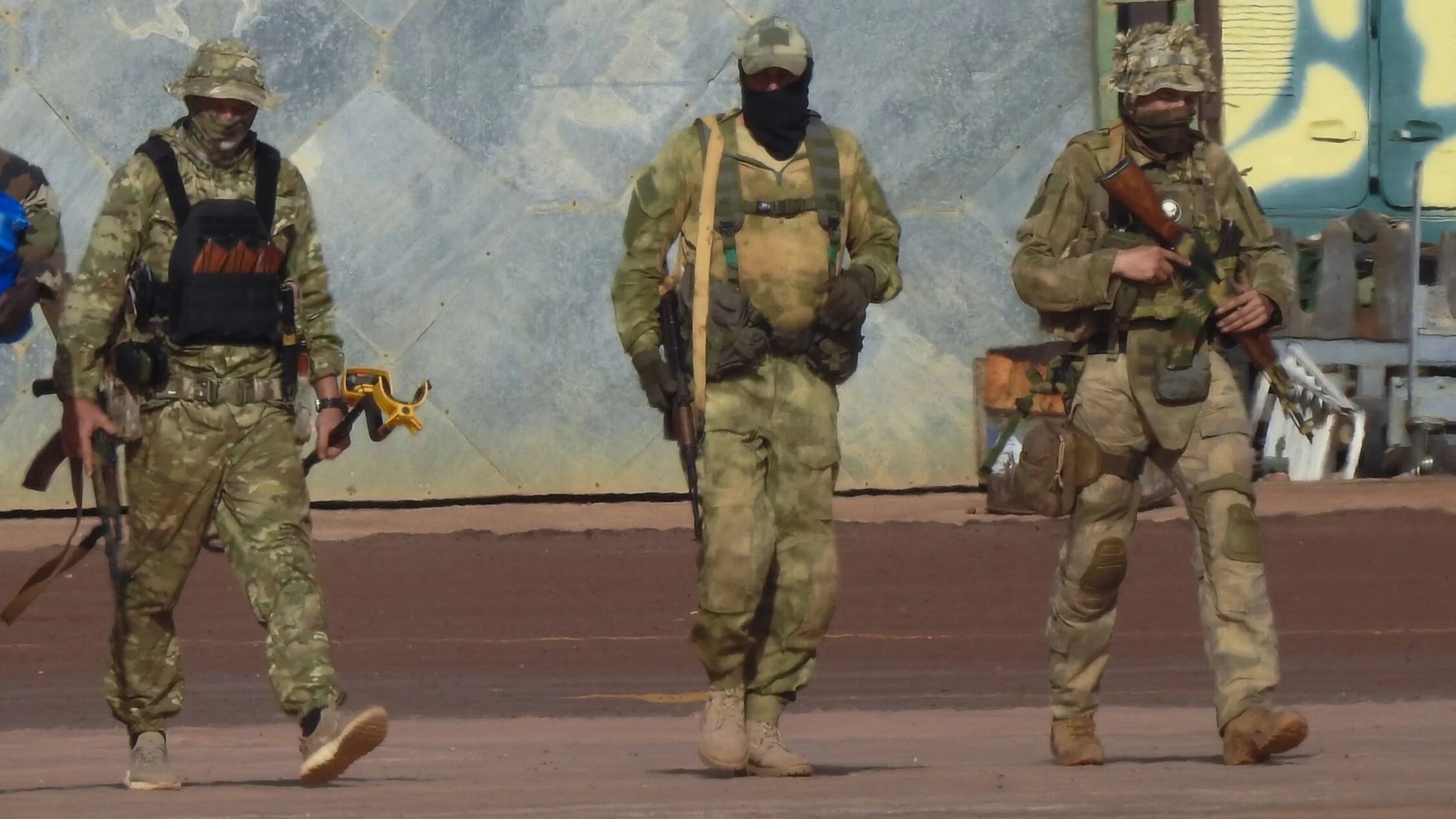 Wagner mercenaries are pictured in this photo taken in Mali in January 2022 (French Army/AP)