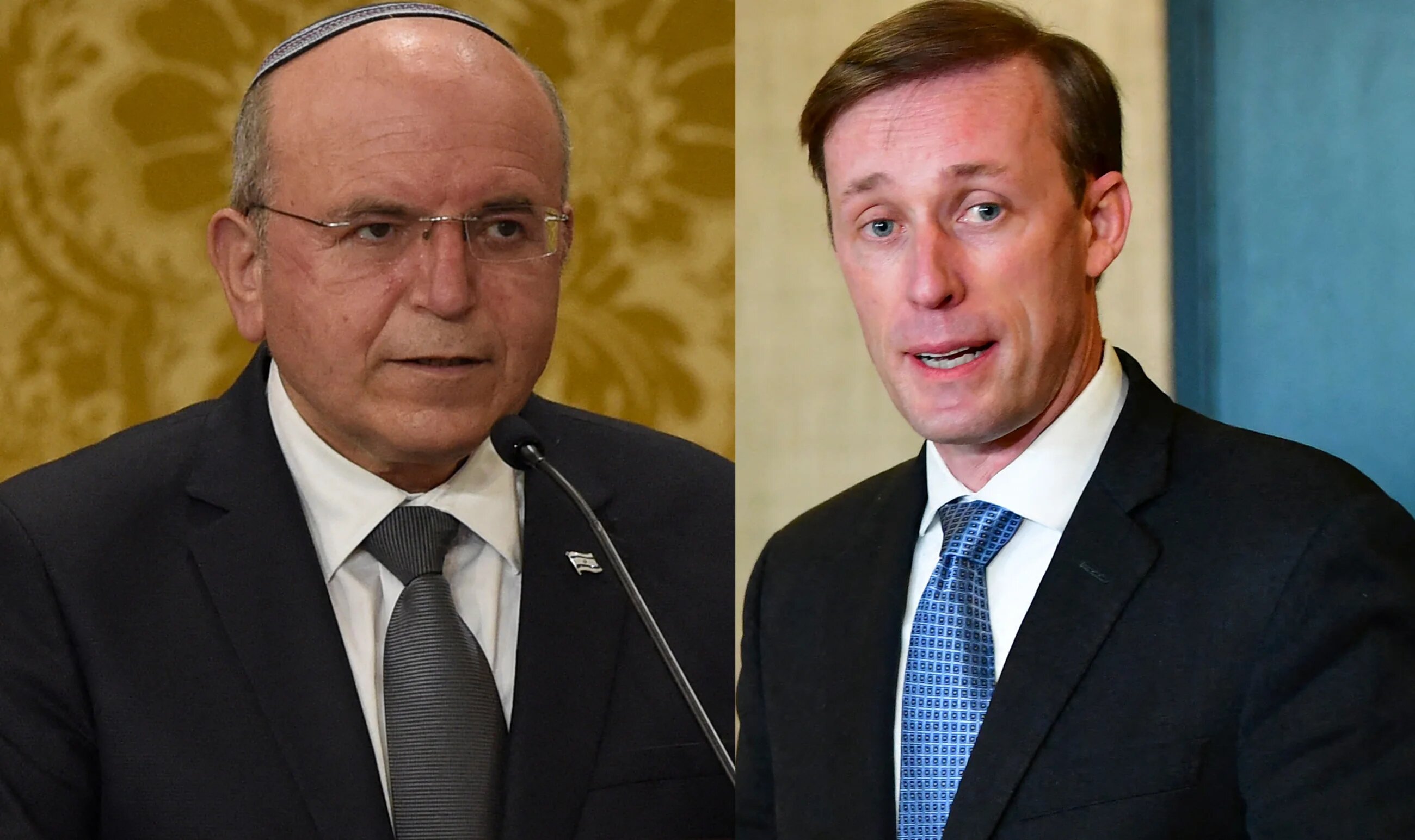 Israeli National Security Adviser Meir Ben Shabbat (L) spoke with his US counterpart Jake Sullivan (R) over the phone on Sunday