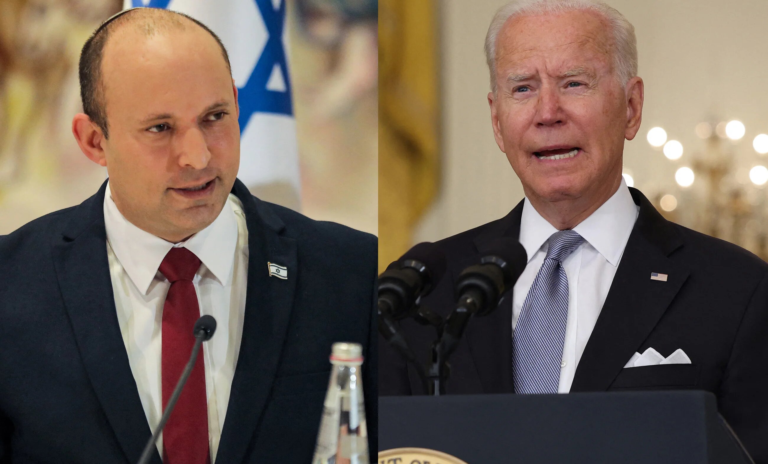 Israeli Prime Minister Naftali Bennett (L) will meet with US President Joe Biden (R) on 26 August at the White House.