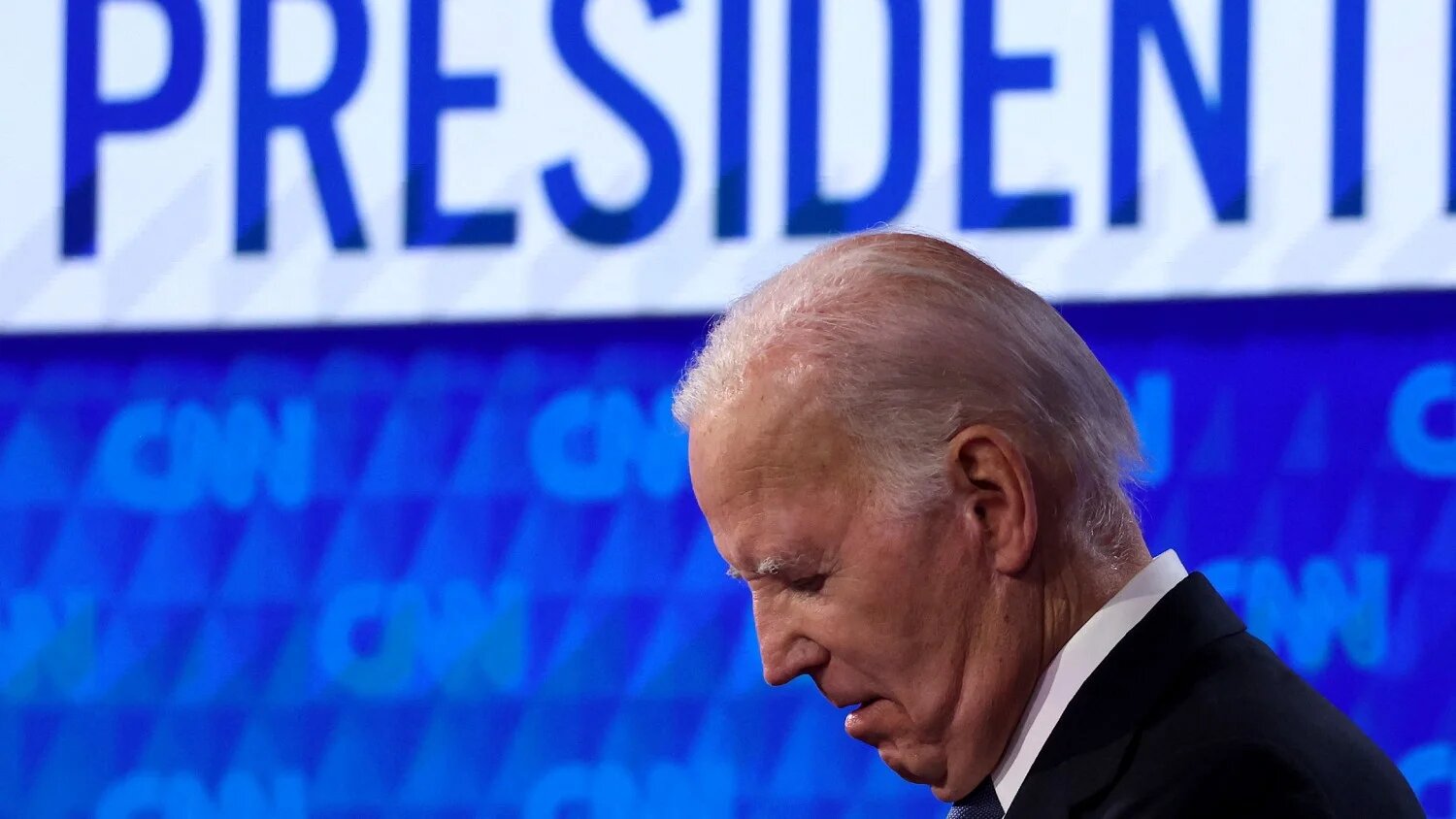 Republican presidential candidate, former US President Donald Trump participates in the CNN Presidential Debate at the CNN Studios on 27 June 2024 in Atlanta, Georgia.