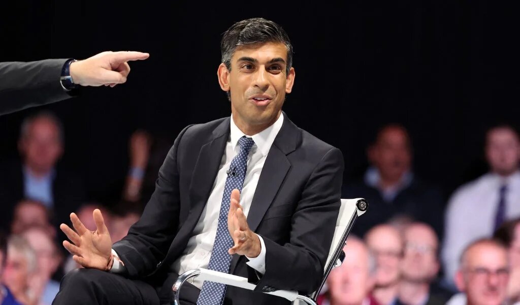 British Conservative leadership candidate Rishi Sunak participates in a party event in Leeds on 28 July 2022 (AFP)