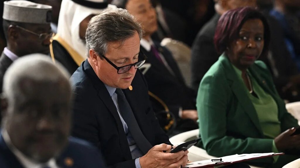 Britain's Foreign Secretary David Cameron attends the Global Forum for Vaccine Sovereignty and Innovation in Paris, on 20 June 2024 (AFP)